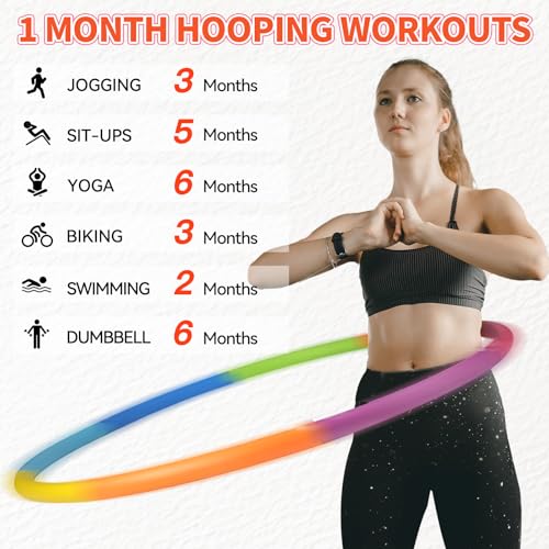 Phobby Weighted Exercise Hoop for Adults, 2.2lb&2.8lb Adjustable Fitness Hoop, 8 Detachable Hoop Sections with Jump Rope & Storage Bag, Home Gym Workout - style: Pro 2.8lb
