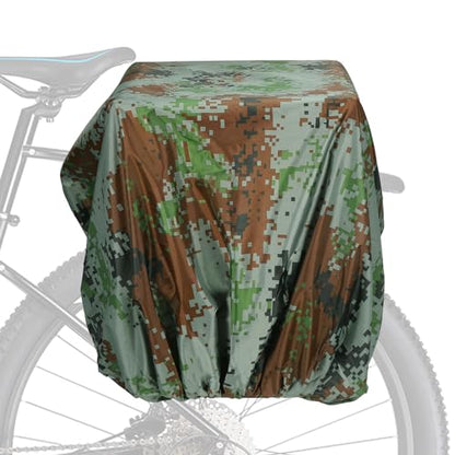 PATIKIL 100L Bicycle Rear Rack Rain Cover, Bike Trunk Rain Cover Waterproof Cycling Rain Cover for Mountain Cycling Hybrid Bike, L, Camouflage