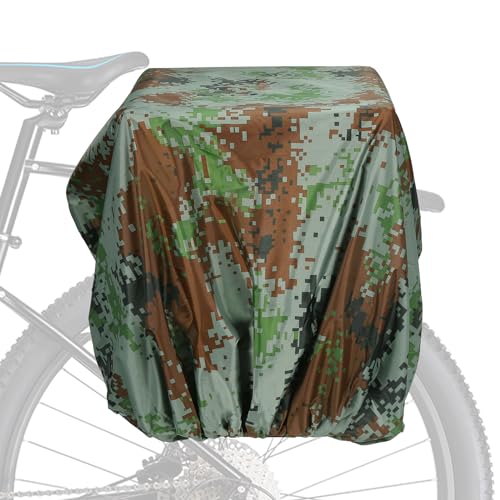 PATIKIL 100L Bicycle Rear Rack Rain Cover, Bike Trunk Rain Cover Waterproof Cycling Rain Cover for Mountain Cycling Hybrid Bike, L, Camouflage