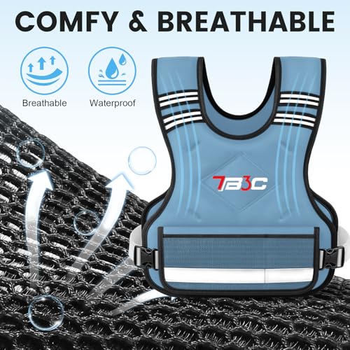 TB3C Adjustable Weighted Vest Woman, 4-10/11-20/20-30 LB Weight Vest for Women, Plus Size Womens Weighted Vest - color: Blue, size: 11-20LB