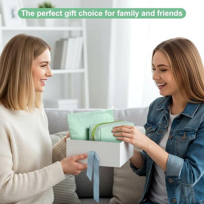 Sanwuta 4 Pcs Seersucker Pouch Cosmetic Bag Set Seersucker Makeup Bag Women Stripe Large Travel Toiletry Organizer Aesthetic Preppy Storage for Embroidery Women Bridesmaid Gifts(Green) - color: Green
