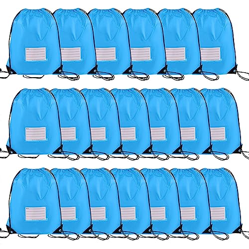 20 Pcs Drawstring Bags,Bulk Draw String Backpack, DIY Gym Sports Cinch Bag Sackpack for Women Men, Sky Blue - color: Sky Blue