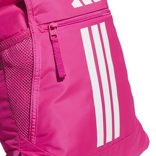 adidas Alliance Sackpack – Drawstring Backpack for Sports, Small Gym Bag, Team Shock Pink 2/White/3, OSFA - color: Team Shock Pink 2/White/3