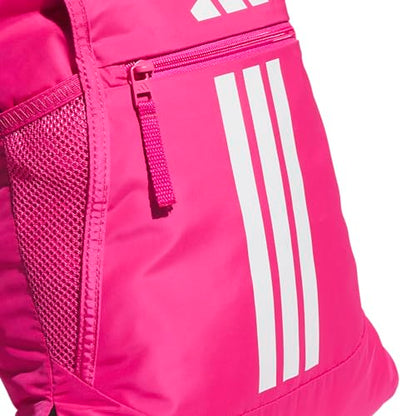 adidas Alliance Sackpack – Drawstring Backpack for Sports, Small Gym Bag, Team Shock Pink 2/White/3, OSFA - color: Team Shock Pink 2/White/3