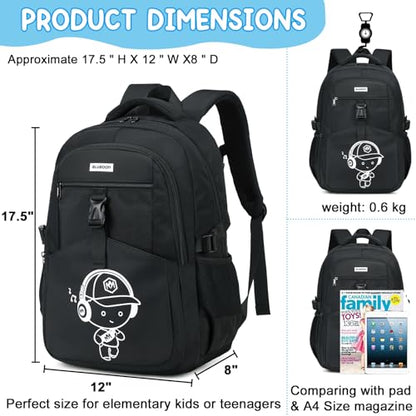 Bluboon Kids Backpack Boys Camo Bookbag Teens Elementary School Bag Daypack Travel Back Pack Middle school (Black-900) - color: Black-900