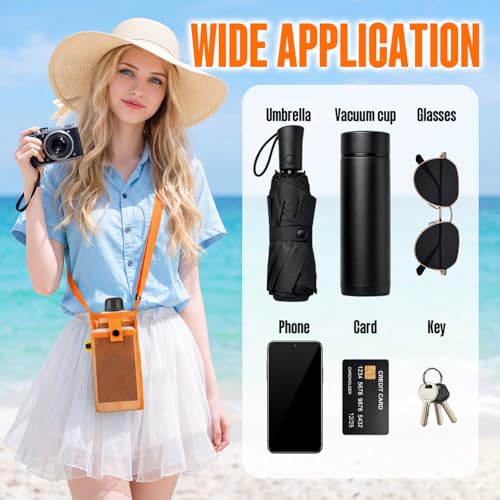 Aspire 2 PCS Water Bottle Holders with Adjustable Shoulder Strap, Water Bottle Carrier Bag with Pouch for Travel, Walking - color: Black & Pink