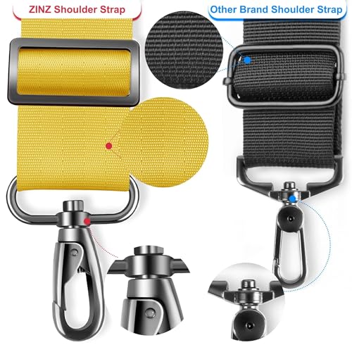 ZINZ 74" Shoulder Strap with Fixed Pad and Dual Balanced Buckles，Yellow - color: Yellow