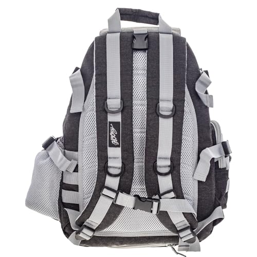HOOEY Mule 25L Backpack - Hiking, Gym, & Travel Bag with Boot Carrier, Hat Strap, Rain Cover, Laptop Sleeve (Black/Grey) - color: Black/Grey