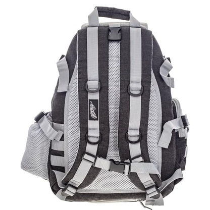 HOOEY Mule 25L Backpack - Hiking, Gym, & Travel Bag with Boot Carrier, Hat Strap, Rain Cover, Laptop Sleeve (Black/Grey) - color: Black/Grey
