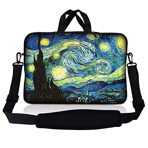 Laptop Skin Shop Neoprene Laptop Sleeve Bag Carrying Case with Handle and Adjustable Shoulder Strap Parent 2 - color: Starry Night, size: 16 in – 17.3 in