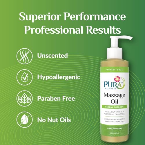 Herbal Therapy 8 Fl oz Massage Oil, Aloe Vera, Professional, Massage Therapy, Deep Tissue, Unscented, Hypoallergenic, Natural Ingredients, Skin Hydrating, Moisturizing, Muscle Relief - size: 8 Fl Oz (Pack of 1)