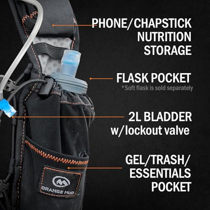 Orange Mud Adventure Pack 20 L 3.0 – Black Hydration Backpack with Included 2 L Bladder – Trail Running, Fastpacking, MTB, Hiking & Adventure Gear Pack - color: Black, size: 20L, style: Regular