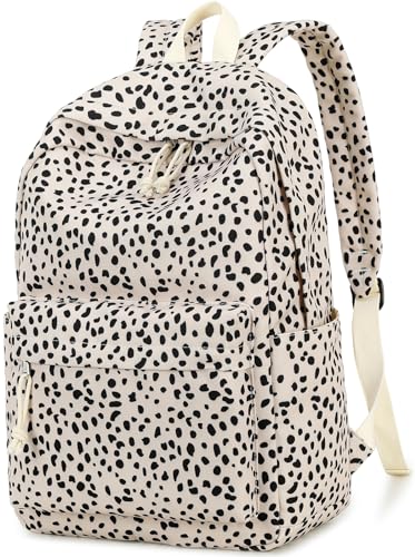 BTOOP School Backpack for Teens Bookbag Women Lightweight 15.6 inch Laptop Bag for Girls Casual High School College - color: Leopard-apricot