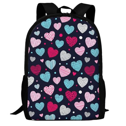Breathable Outdoor Daypack Colorful Hearts, Durable Anti Theft Travel Backpack Adjustable Strap Shoulder Bag for Hiking Camping City Walking - color: Design (577)