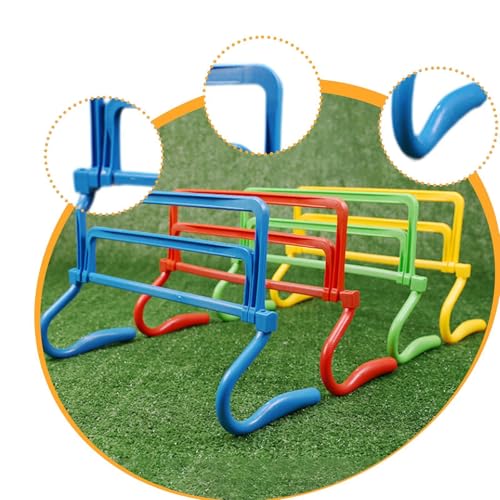 Colaxi Agility Hurdle,Agility Speed Training Equipment,Adjustable Height Jumping Bar Set for Foot Exercise Coaching Soccer - color: blue