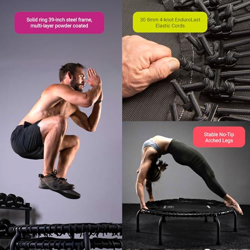 JumpSport 39" Premium Fitness Trampoline Exercise Rebounder 30 Adjustable Bungees 275 lb Wt. Rating - style: JumpSport 350f