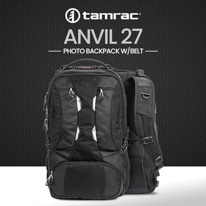 Tamrac Anvil 27 Camera Backpack for Photographers, DSLR Camera Bag with Laptop Compartment, Professional Photography Backpack, Camera Bag with Tripod Holder, Camera Carrying Case, Black - style: Anvil 27