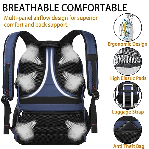 LTINVECK Extra Large 50L Travel Laptop Backpack, Computer bag Backbag, TSA Friendly Durable Big RFID Heavy Duty Business Tech Backpack Fits 17 Inch Laptops for Men Women, Blue - color: Full Blue