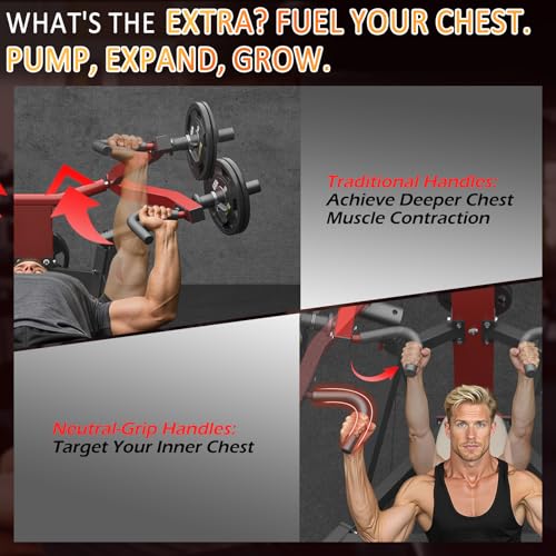 3-in-1 Adjustable Chest Press Machine, Weight Bench Press Workout Machine for Home Gym, Incline Decline Flat Bench Press, Heavy Duty Steel Frame Upper Body Workout Home Gym Equipment