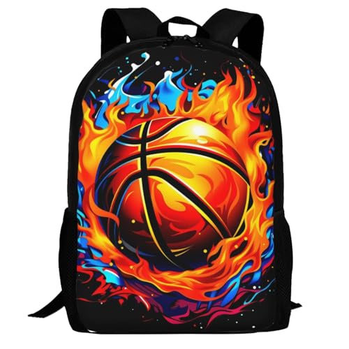 Colorful Basketball Backpack Laptop Travel Bag Adjustable Backpack Print Daypack for Men Women 16.5 In - color: Style 1