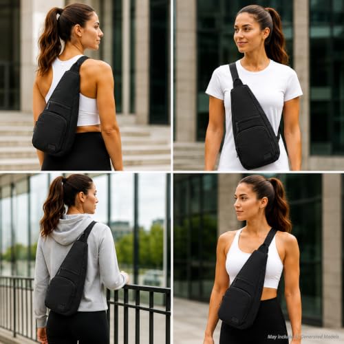 Reebok Unisex Crossbody Bag - Convertible Compact Durable Cross Body Bag for Women and Men - Gym and Travel Essentials, Size One Size, Maeve Black - color: Maeve Black