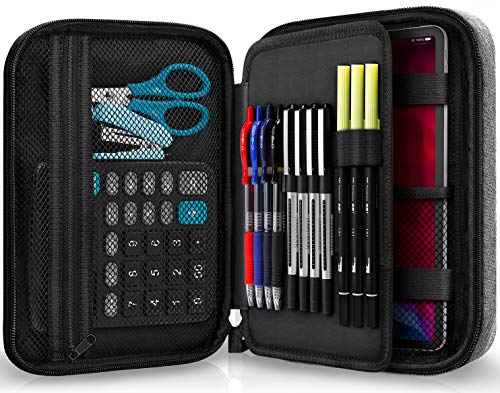 Zannaki Big Capacity Storage Pouch Marker Pen Pencil Case Simple Stationery Bag Box Art Tool & Sketch Storage Boxes for Bullet Journal Middle High School Office College Student Girl Women Adult Teen - color: Gray