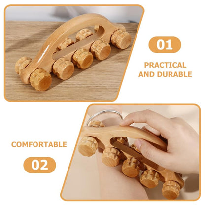 Healifty Wooden Massage Roller Ball Handheld Muscle Relief Tool for Back Neck Legs Portable Massager for Relief Improved Circulation Deep Tissue Massage Tool