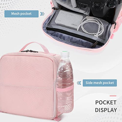 BAIGIO Camera Bag Insert Handbag Inner Case Large Capacity Small Camera Insert Bag Shockproof and Water-resistant DSLR SLR Foldable Protective Camera Organizer Cube Padded Camera Bag Pink - style: Pink Camera Bag Insert