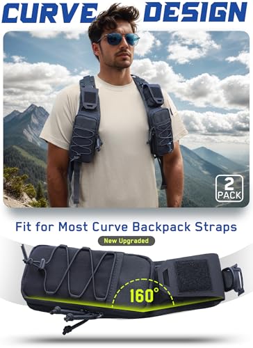 WYNEX Molle Backpack Accessories Pouch of Curve Design Version, Tactical Backpack Strap Pouch Hiking Backpack Attachment Pack - color: Black