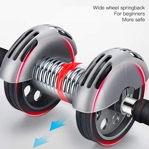 Ab Double Roller Workout System, Abdominal Exercise Roller Wheel with Dual Wheels and Knee Pad, Anti - Slip Foam Handles for Home Gym Core Training