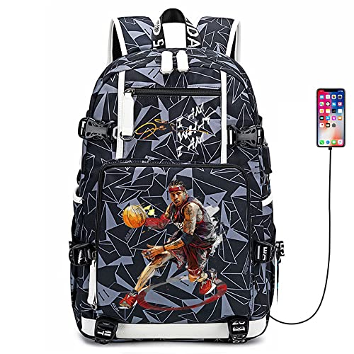 Basketball Player 3 Multifunction Backpack Travel Laptop Fans bag For Men Women - color: Grey - 1