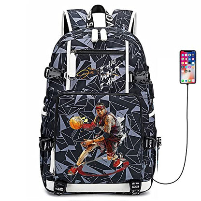Basketball Player 3 Multifunction Backpack Travel Laptop Fans bag For Men Women - color: Grey - 1