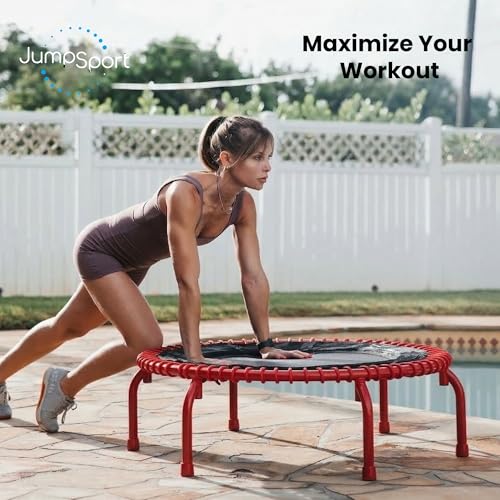 JumpSport 44" PRO Fitness Trampoline, Model 550 Workout Exercise Rebounder, Red