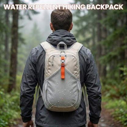 15L Hiking Backpack for Men Women, Foldable Packable Back Pack Ultralight Hiking Daypack for Travel Outdoor, Beige - color: Beige