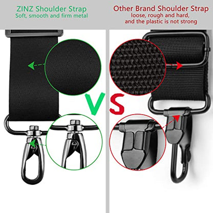 ZINZ 79 inch Shoulder Strap, Extra-thick Fixed Cushion Pad and Dual Clasps Universal Replacement Strap with Metal Swivel Hooks for Laptop Bags, Luggage Bags, Camera, Crossbody (200cm,Black) - color: Black