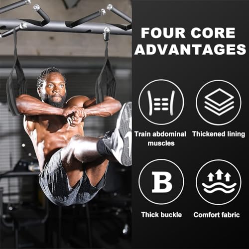 Hanging Ab Straps for Pull Up Bar, Ab Sling Strap for Arm Pull up Workout Support, Padded Arm Support Slings Hang Bar Assist Strap for Training Knee and Leg Raise