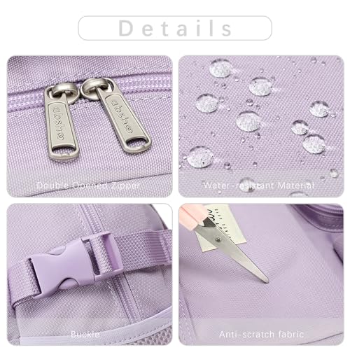 abshoo Large Heavy Duty Backpack For School College Bookbag Casual Multi Pocket Travel Backpacks - color: Light Purple