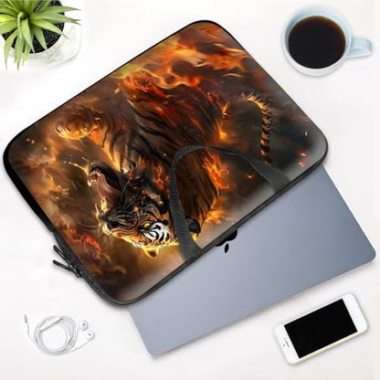 14 15 15.4 15.6 inch Laptop Handle Bag Computer Bag, Pouch Holder Notebook Sleeve Cover Soft Case Compatible for Dell,Lenovo,Toshiba HP, Asus Notebook-Majestic Tiger Roaring - color: Majestic Tiger Roaring