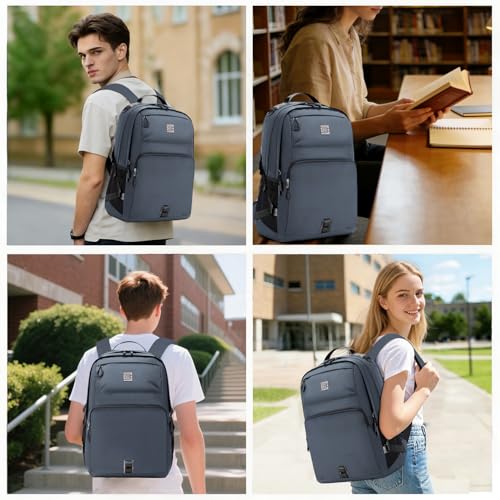 Laptop Backpack, Lightweight Waterproof Material, Travel Sports Bag, Suitable for 16 inch Laptops (Gray) - color: Gray