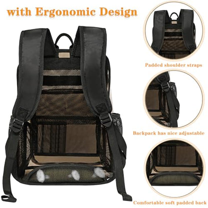 Clear Backpacks for School Large Clear Bookbag with Multi-Pockets PVC Transparent Backpack for College, Amber - color: Amber-1pack