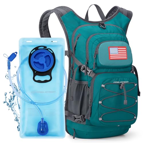 Maelstrom Hydration Hiking Backpack with 2L/3L Water Bladder, High Flow Bite Valve Water Backpack for Men Women Lightweight Insulation for Hiking, Cycling, Running, Climbing, Camping - color: 6.Cyan, size: 2L Bladder