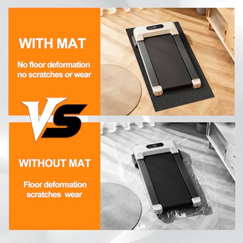 Fitvids Treadmill Mat 1/4" Thick Non-Slip Gym Mats Floor Protection Pad Compatible for Treadmills,Elliptical,Exercise Bikes,Stationary Cycles and Accessories - size: 60"Lx30"W
