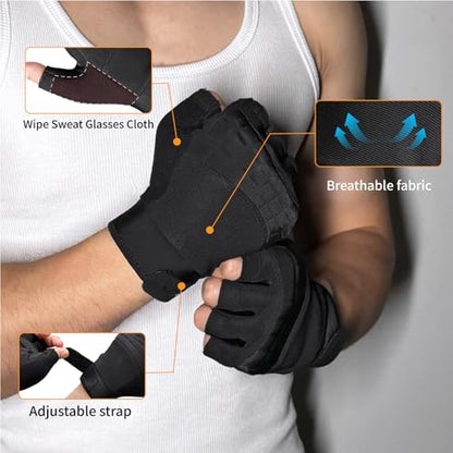 VWX Anti-Slip Gel Palm Workout Gloves for Men and Women - with Sweat-Wicking Fabric for Gym,Weight Lifting, Cycling, Weightlifting, Exercise, Climbing - size: Medium