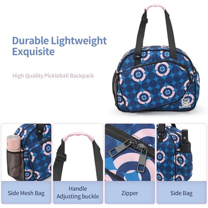 Boulder Bee Pickleball Tote Bag for Women with Paddle Holder - color: Dark blue