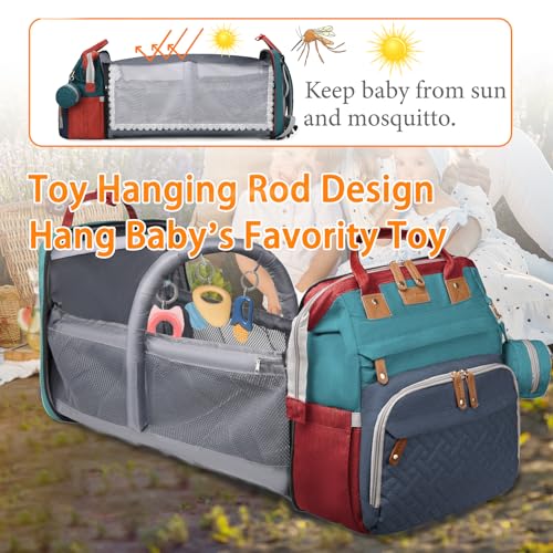 Astro alan Baby Diaper Bags with Changing Station, Waterproof Diaper Bag Backpack for Moms Dads with USB Charging Port, Baby Shower Gifts, Large Capacity diaper backpack, Red-Green-Blue - color: Red-green-blue