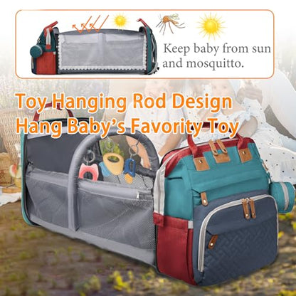 Astro alan Baby Diaper Bags with Changing Station, Waterproof Diaper Bag Backpack for Moms Dads with USB Charging Port, Baby Shower Gifts, Large Capacity diaper backpack, Red-Green-Blue - color: Red-green-blue
