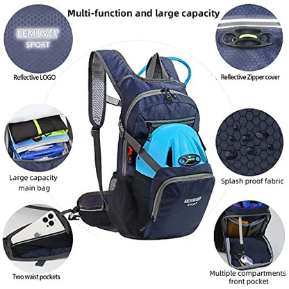 Hiking Daypack 15L Lightweight Waterproof Backpack - color: Navy