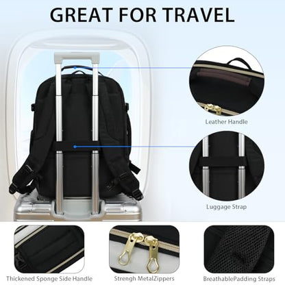 KROSER Laptop Backpack Large Computer Backpack Fits up to 17 Inch Laptop Water-Repellent 40L Travel Backpack Casual Daypack for Business/College/Women/Men-Beige/Black/Coffee - color: Beige/Black/Coffee