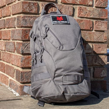 FOX OUTDOOR PRODUCTS Scout MOLLE Day Pack | Compact 20L Tactical Backpack with Hydration Sleeve for EDC, Hiking & Outdoor Use, Shadow Gray - color: Shadow Gray