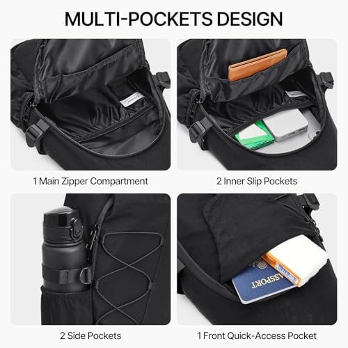 G4Free RFID Blocking Sling Bag for Men Women, Crossbody Bags Hiking Travel - color: Black